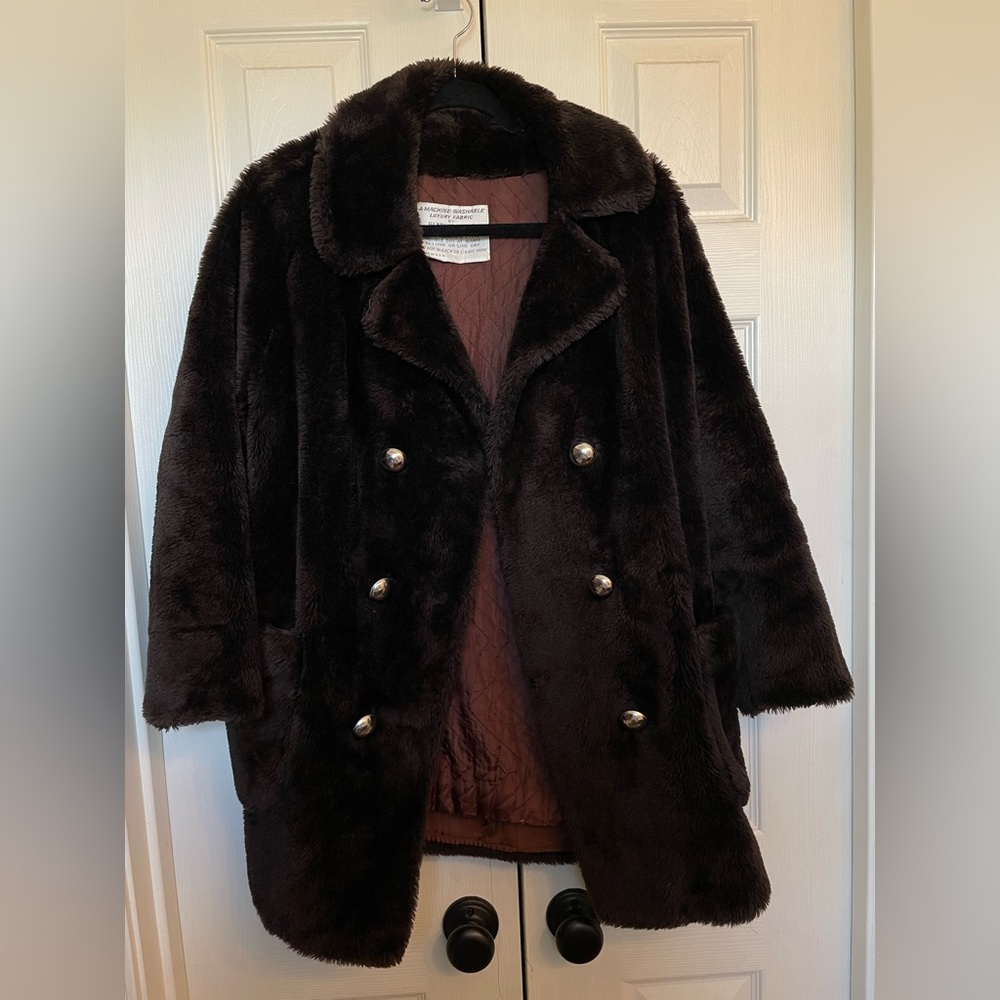 Vintage faux fur coat, size small
